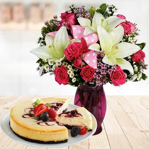 Garden-picked Flowers And Cheesecake