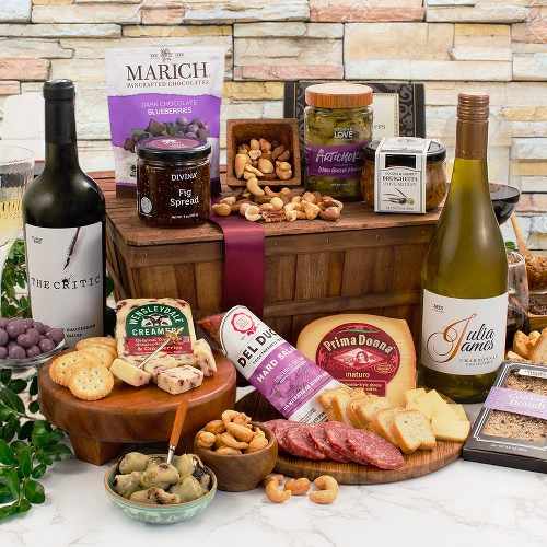 Wine N Artisanal Food Gift Basket