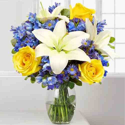 Asiatic Lilies And Rose